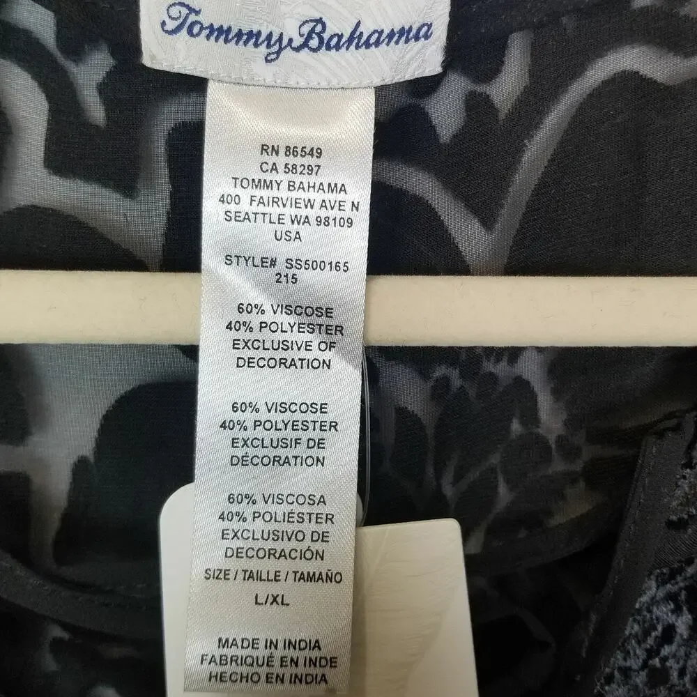 Tommy Bahama Womens Velvet Burnout Lace Up Tunic Swimsuit Cover Up Beach Resort